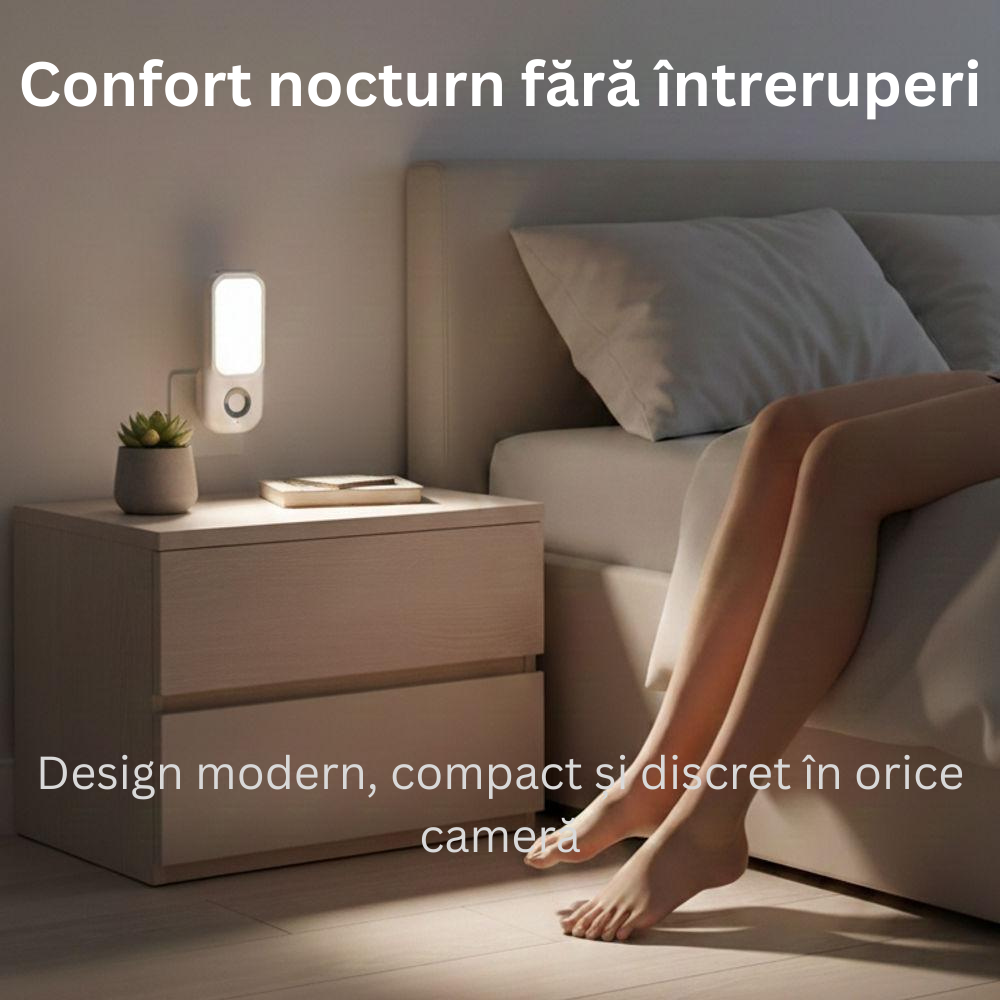 Lampă de Veghe 2-în-1 cu Senzor de Mișcare și Lanternă Portabilă