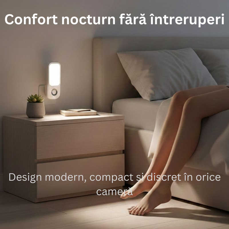 Lampă Veghe 2-în-1 cu Senzor de Mișcare și Lanternă Portabilă