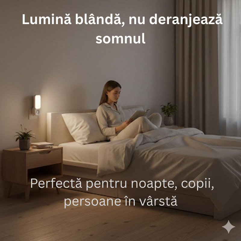 Lampă Veghe 2-în-1 cu Senzor de Mișcare și Lanternă Portabilă