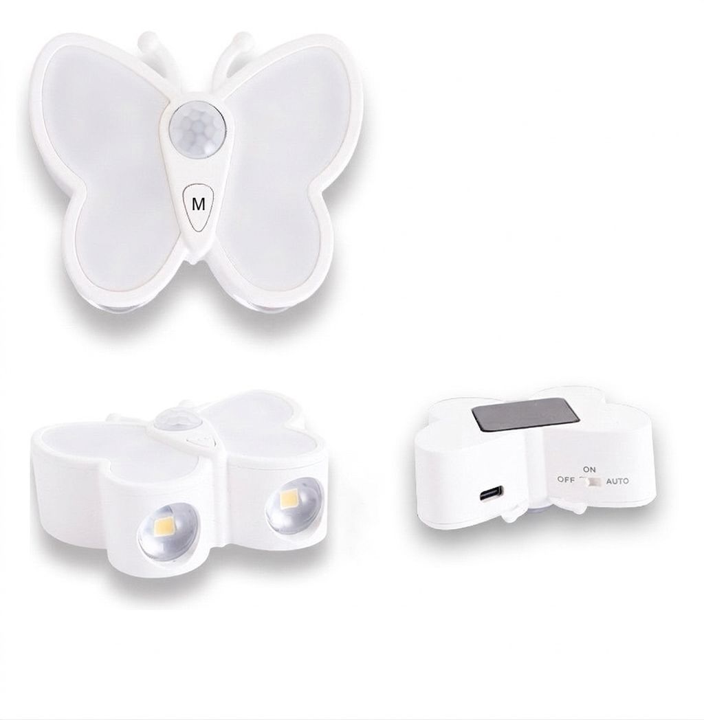 Lumină de Noapte Inteligentă în Formă de Fluture cu Senzor de Mișcare și Încărcare USB