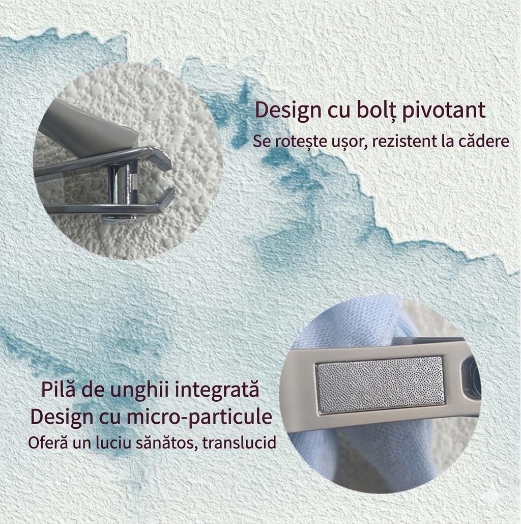 Unghiere Profesionale din Otel Inoxidabil, Design Ergonomic, Curbata si Oblica, Gri Antracit
